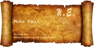 Mohr Emil névjegykártya
