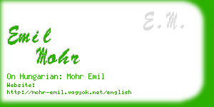 emil mohr business card